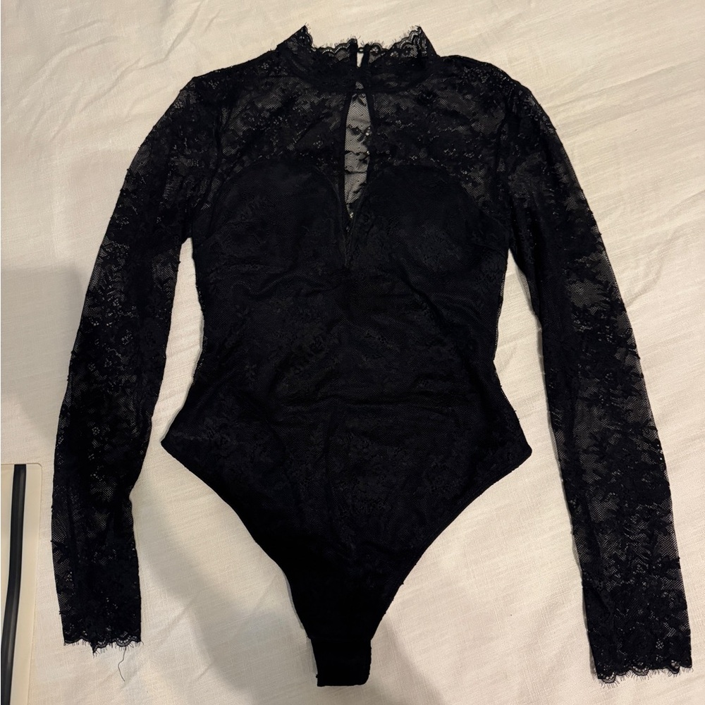Popilish black lace bodysuit